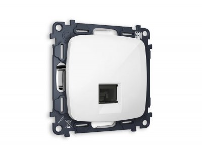 Комплект механизма телефонной розетки OMEGA MO112030 Белый глянец RJ-11(4P4C) с защитной шторкой QUANT Ambrella Volt Комплект механизма телефонной розетки OMEGA MO112030 Белый глянец RJ-11(4P4C) с защитной шторкой QUANT Ambrella Volt