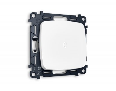 Комплект механизма 1-клавишного проходного выключателя с подсветкой 5600K OMEGA MO122035 Белый матовый QUANT Ambrella Volt