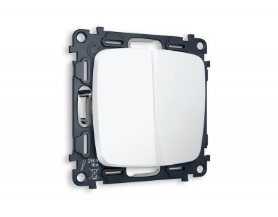 Комплект механизма 2-клавишного выключателя OMEGA MO123010 Белый матовый QUANT Ambrella Volt