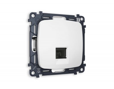 Комплект механизма телефонной розетки OMEGA MO132030 Белый матовый RJ-11(4P4C) с защитной шторкой QUANT Ambrella Volt Комплект механизма телефонной розетки OMEGA MO132030 Белый матовый RJ-11(4P4C) с защитной шторкой QUANT Ambrella Volt