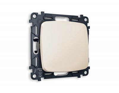 Комплект механизма 1-клавишного перекрестного выключателя OMEGA MO301030 Бежевый глянец QUANT Ambrella Volt