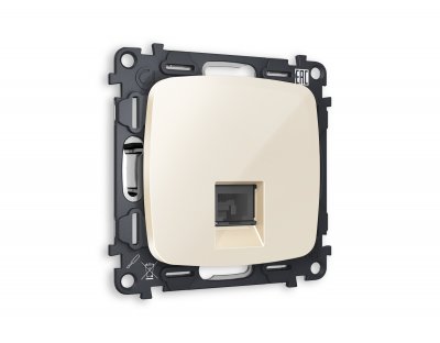 Комплект механизма телефонной розетки OMEGA MO312030 Бежевый глянец RJ-11(4P4C) с защитной шторкой QUANT Ambrella Volt Комплект механизма телефонной розетки OMEGA MO312030 Бежевый глянец RJ-11(4P4C) с защитной шторкой QUANT Ambrella Volt