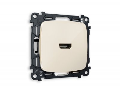 Комплект механизма розетки HDMI 2.0 OMEGA MO314010 Бежевый глянец 40V/500mA 2.0GHz 5-18Gbit/s QUANT Ambrella Volt