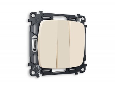 Комплект механизма 3-клавишного выключателя OMEGA MO325010 Бежевый матовый QUANT Ambrella Volt Комплект механизма 3-клавишного выключателя OMEGA MO325010 Бежевый матовый QUANT Ambrella Volt