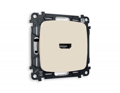 Комплект механизма розетки HDMI 2.0 OMEGA MO334010 Бежевый матовый 40V/500MO 2.0GHz 5-18Gbit/s QUANT Ambrella Volt