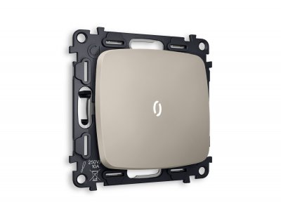 Комплект механизма 1-клавишного выключателя с подсветкой 5600K OMEGA MO362015 Серо-бежевый матовый QUANT Ambrella Volt