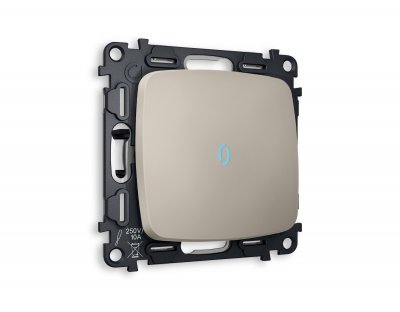 Комплект механизма 1-клавишного выключателя с подсветкой 10000K OMEGA MO362020 Серо-бежевый матовый QUANT Ambrella Volt Комплект механизма 1-клавишного выключателя с подсветкой 10000K OMEGA MO362020 Серо-бежевый матовый QUANT Ambrella Volt