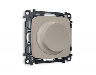 Комплект механизма светорегулятора универсального поворотно-нажимного OMEGA MO365510 Серо-бежевый матовый 25-600W/LED 5-300W QUANT Ambrella Volt