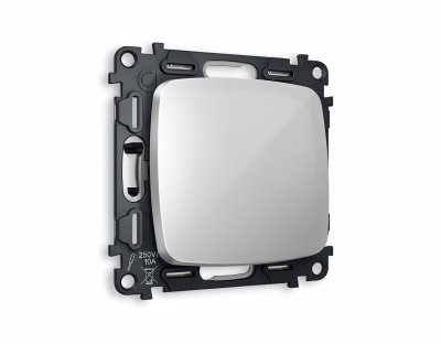 Комплект механизма 1-клавишного проходного выключателя OMEGA MO401020 Серебро глянец QUANT Ambrella Volt Комплект механизма 1-клавишного проходного выключателя OMEGA MO401020 Серебро глянец QUANT Ambrella Volt