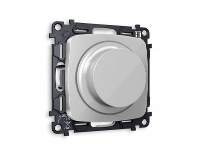 Комплект механизма светорегулятора универсального поворотно-нажимного OMEGA MO405510 Серебро глянец 25-600W/LED 5-300W QUANT Ambrella Volt