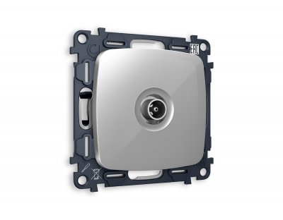 Комплект механизма TV розетки оконечной OMEGA MO413010 Серебро глянец 50-870 MHz 1dB QUANT Ambrella Volt