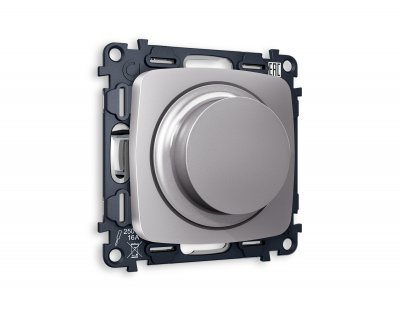 Комплект механизма светорегулятора универсального поворотно-нажимного OMEGA MO505510 Сталь матовый 25-600W/LED 5-300W QUANT Ambrella Volt Комплект механизма светорегулятора универсального поворотно-нажимного OMEGA MO505510 Сталь матовый 25-600W/LED 5-300W QUANT Ambrella Volt