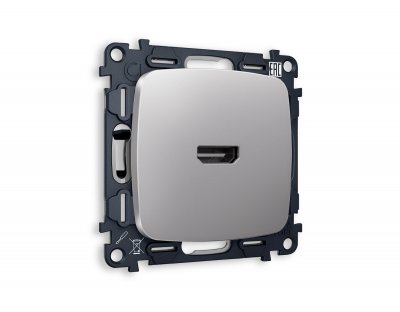 Комплект механизма розетки HDMI 2.0 OMEGA MO514010 Сталь матовый 40V/500mA 2.0GHz 5-18Gbit/s QUANT Ambrella Volt