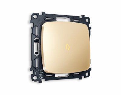 Комплект механизма 1-клавишного выключателя с подсветкой 3200K OMEGA MO602010 Шампань QUANT Ambrella Volt Комплект механизма 1-клавишного выключателя с подсветкой 3200K OMEGA MO602010 Шампань QUANT Ambrella Volt