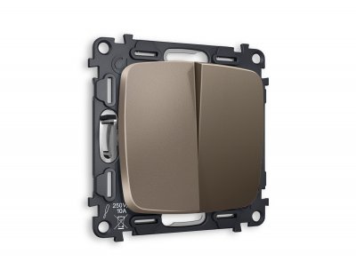 Комплект механизма 2-клавишного выключателя OMEGA MO633010 Темная бронза матовый QUANT Ambrella Volt Комплект механизма 2-клавишного выключателя OMEGA MO633010 Темная бронза матовый QUANT Ambrella Volt