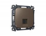 Комплект механизма телефонной розетки OMEGA MO642030 Темная бронза матовый RJ-11(4P4C) с защитной шторкой QUANT Ambrella Volt