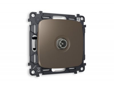 Комплект механизма TV розетки оконечной OMEGA MO643010 Темная бронза матовый 50-870 MHz 1dB QUANT Ambrella Volt