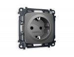 Комплект механизма электрической розетки OMEGA MO656010 Антрацит серый с заземлением на винтовых зажимах 2P+E 16A-250V QUANT Ambrella Volt