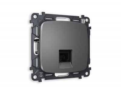 Комплект механизма компьютерной розетки OMEGA MO662010 Антрацит серый RJ-45(8P8C) CAT6 с защитной шторкой QUANT Ambrella Volt Комплект механизма компьютерной розетки OMEGA MO662010 Антрацит серый RJ-45(8P8C) CAT6 с защитной шторкой QUANT Ambrella Volt