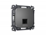 Комплект механизма телефонной розетки OMEGA MO662030 Антрацит серый RJ-11(4P4C) с защитной шторкой QUANT Ambrella Volt