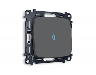 Комплект механизма 1-клавишного выключателя с подсветкой 10000K OMEGA MO902020 Графит мягкое касание QUANT Ambrella Volt Комплект механизма 1-клавишного выключателя с подсветкой 10000K OMEGA MO902020 Графит мягкое касание QUANT Ambrella Volt