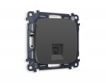 Комплект механизма телефонной розетки OMEGA MO912030 Графит мягкое касание RJ-11(4P4C) с защитной шторкой QUANT Ambrella Volt