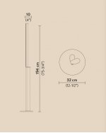 Торшер Modula Twisted light grey/plisse