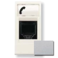 Розетка телефонная RJ12 1 модуль серебристый Zenit (Niessen) N2117.6 PL