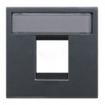 Накладка для тлф/комьютерной розетки 2 модуля антрацит Zenit (Niessen) N2218.1 AN