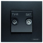 Розетка TV-R-SAT с накладкой антрацит Zenit (Niessen) N2251.3 AN