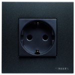 Розетка 2P+Е с крышкой со шторками антрацит Zenit (Niessen) N2288.1 AN