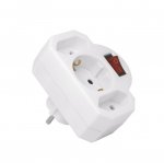 Разветвитель Navigator 94 698 NAD-3-R2F-WH 3 гн. (в ряд) 1гн с/з 2гн б/з