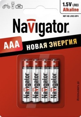 Мизинчиковые батарейки AAA Navigator 94 751 NBT-NE-LR03-BP (4шт) Мизинчиковые батарейки AAA Navigator 94 751 NBT-NE-LR03-BP (4шт)