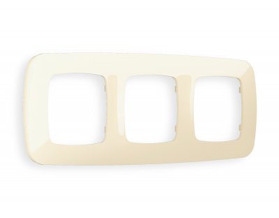 Рамка OMEGA Ecta (Бежевый глянец) 3-ая OF140303 Ambrella Volt