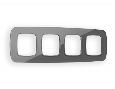 Рамка OMEGA Radian (Антрацит серый Стекло органическое) 4-ая OF320654 Ambrella Volt