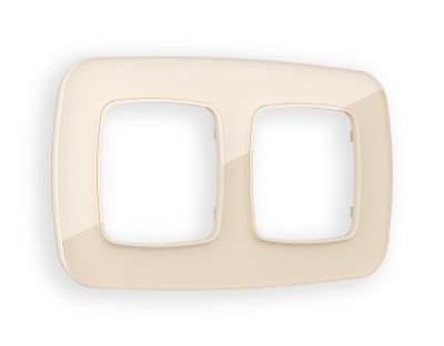 Рамка OMEGA Radian (Бежевый Стекло закаленное натуральное) 2-ая OF350302 Ambrella Volt