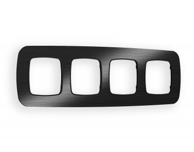 Рамка OMEGA Radian (Черный Металл шлифованный) 4-ая OF580504 Ambrella Volt