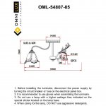 Люстра потолочная Omnilux OML-54807-05 Petrara