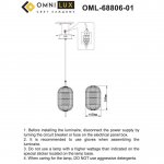 Светильник подвесной Omnilux OML-68806-01 Cedrello