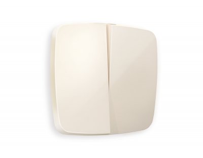 Лицевая панель OMEGA (Бежевый глянец) для 2-клавишных выключателей QUANT OP3030 Ambrella Volt