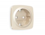 Лицевая панель OMEGA (Бежевый глянец) для электрической розетки с заземлением QUANT OP3060 Ambrella Volt