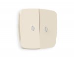 Лицевая панель OMEGA (Бежевый матовый) для 2-кл выключателей с подсветкой QUANT OP3240 Ambrella Volt