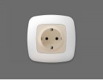Лицевая панель OMEGA (Бежевый матовый) для электрической розетки с/з QUANT OP3260 Ambrella Volt