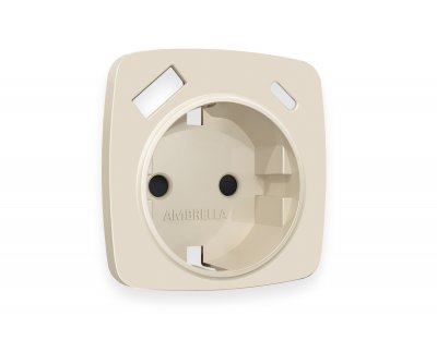Лицевая панель OMEGA (Бежевый матовый) для электрической розетки с/з со шторками 2USB A+C QUANT OP3300 Ambrella Volt