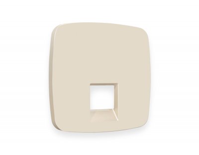 Лицевая панель OMEGA (Бежевый матовый) для компьютерной/телефонной розетки RJ-45/RJ-11 QUANT OP3320 Ambrella Volt