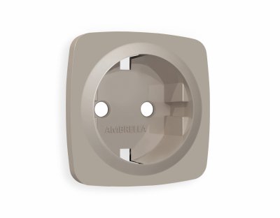 Лицевая панель OMEGA (Серо-бежевый матовый) для электрической розетки с/з QUANT OP3660 Ambrella Volt Лицевая панель OMEGA (Серо-бежевый матовый) для электрической розетки с/з QUANT OP3660 Ambrella Volt