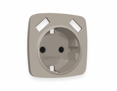 Лицевая панель OMEGA (Серо-бежевый матовый) для электрической розетки с/з со шторками 2USB A+A QUANT OP3690 Ambrella Volt Лицевая панель OMEGA (Серо-бежевый матовый) для электрической розетки с/з со шторками 2USB A+A QUANT OP3690 Ambrella Volt