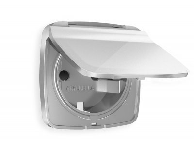 Лицевая панель OMEGA (Серебро глянец) для электрической розетки с заземлением со шторками и крышкой IP44 OP4080 Ambrella Volt Лицевая панель OMEGA (Серебро глянец) для электрической розетки с заземлением со шторками и крышкой IP44 OP4080 Ambrella Volt