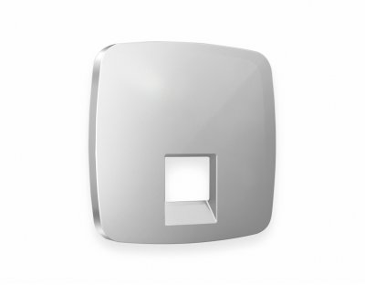 Лицевая панель OMEGA (Серебро глянец) для компьютерной/телефонной розетки RJ-45/RJ-11 QUANT OP4120 Ambrella Volt Лицевая панель OMEGA (Серебро глянец) для компьютерной/телефонной розетки RJ-45/RJ-11 QUANT OP4120 Ambrella Volt