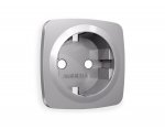 Лицевая панель OMEGA (Сталь матовый) для электрической розетки с заземлением QUANT OP5060 Ambrella Volt